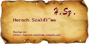 Hersch Szalóme névjegykártya